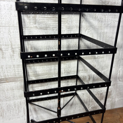Black Metal Rotating Earring Stand Earring Holder