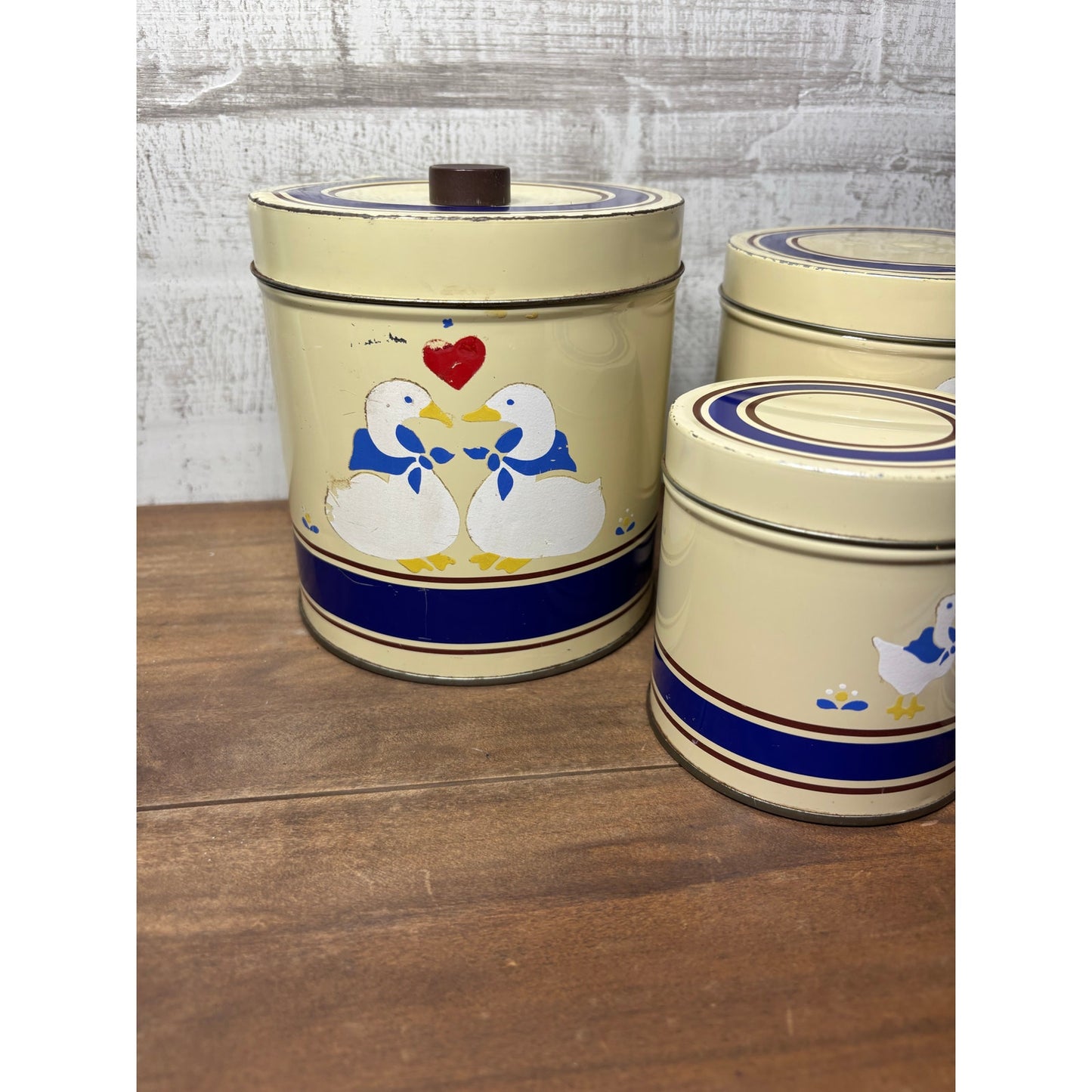 Vintage Goose Tin Nesting Canisters Set Of 8