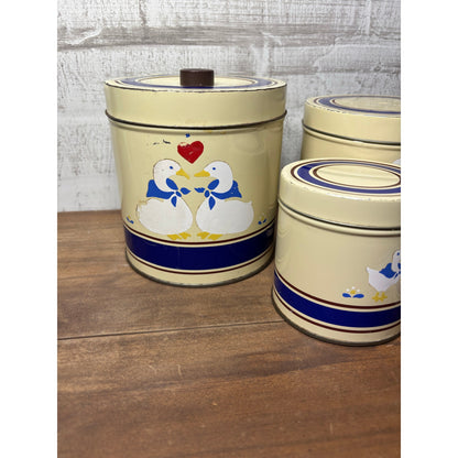 Vintage Goose Tin Nesting Canisters Set Of 8