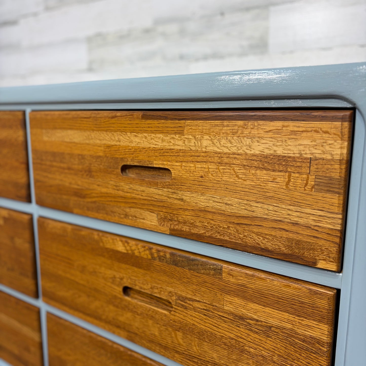 Refinished Oak & Blue Dresser