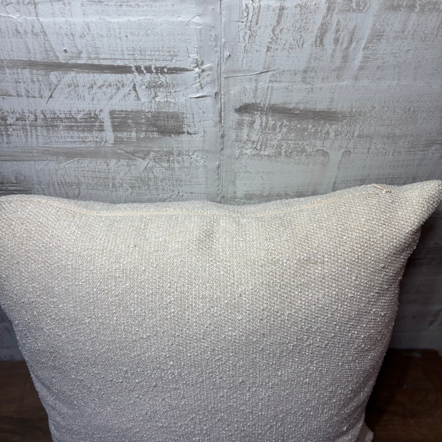 Off White Textured Throw Pillow