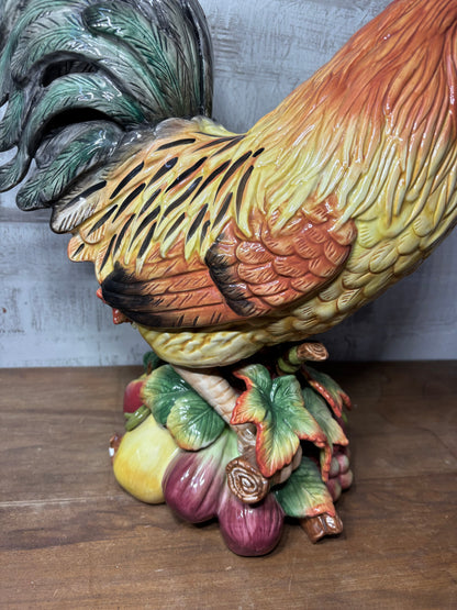 Fitz And Floyd Ceramic Rooster On Fruit
