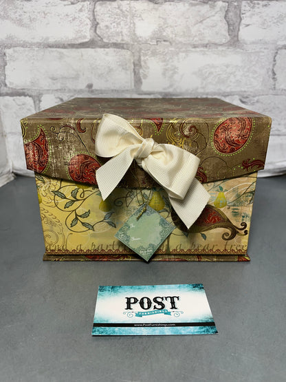 Shabby Chic Paisley Keepsake Box W/ Ribbon