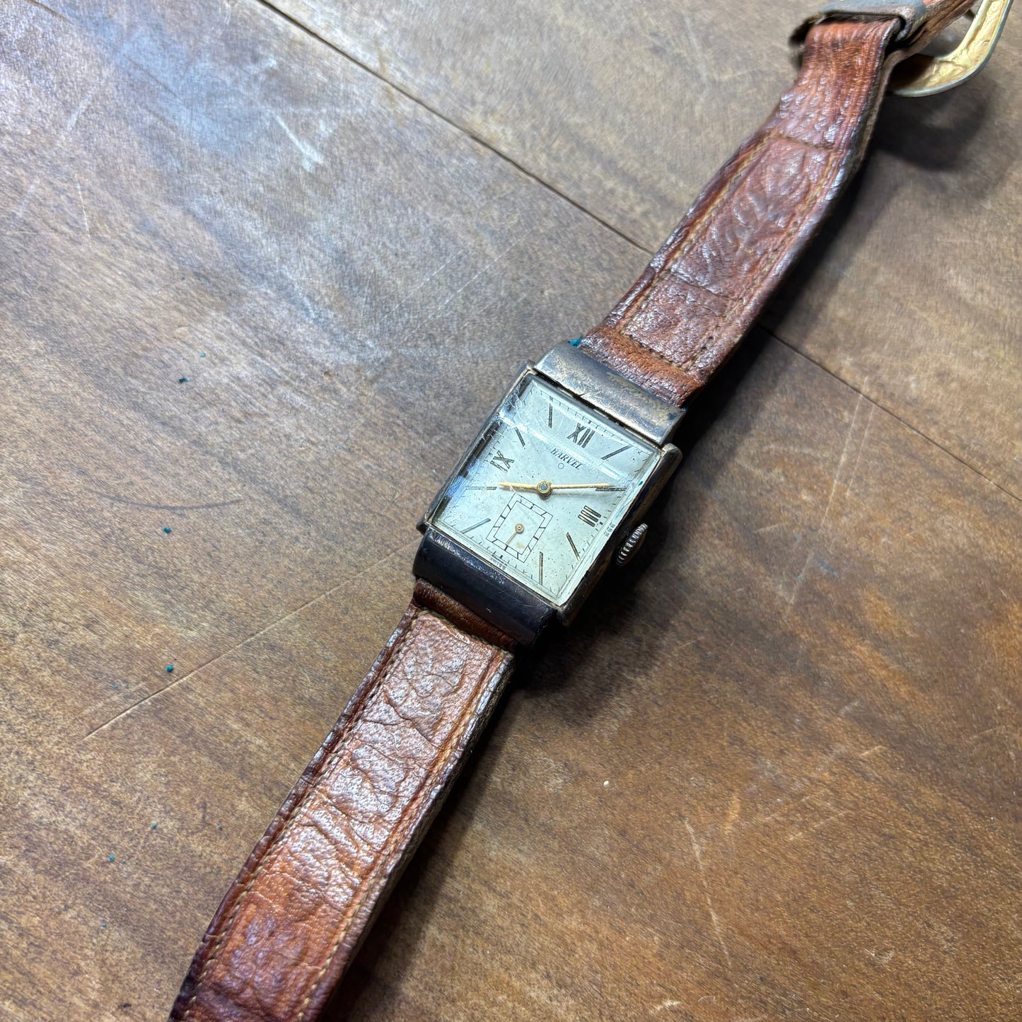 Vintage Harvel “Tank” Watch W/ Croton Red Case