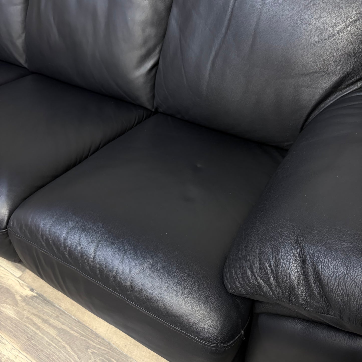 3pc Black Leather Couch Set