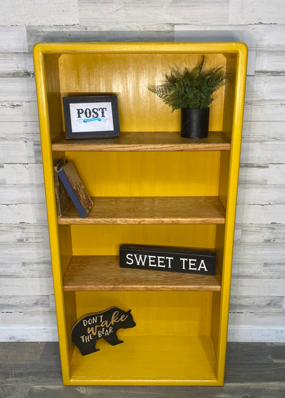 Yellow Bookshelf Adjustable Shelves