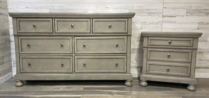 Rustic Gray Dresser & Nightstand Set