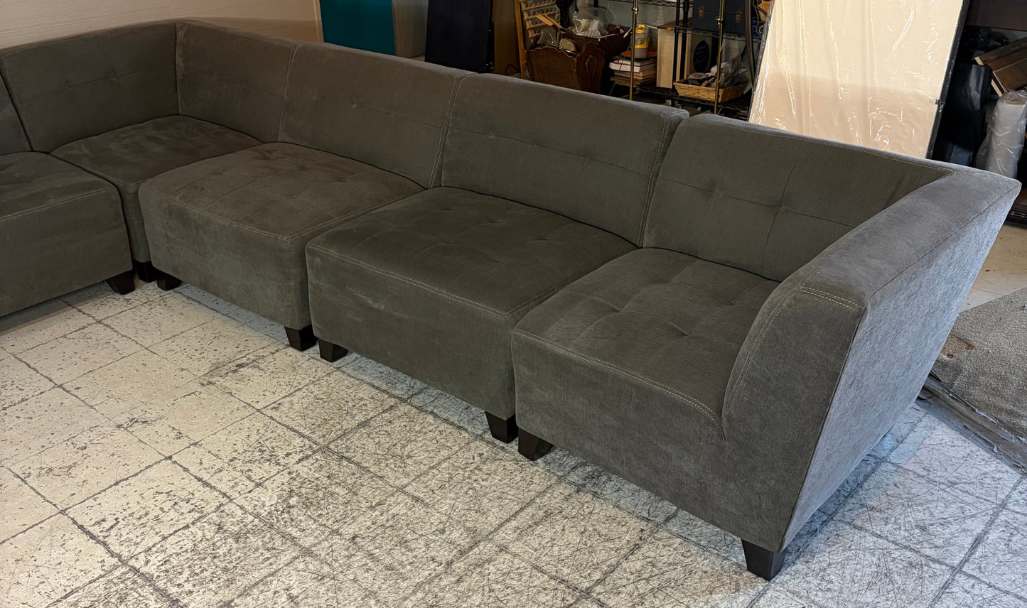8pc Dark Gray Modular Sectional Couch