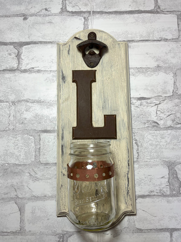 Rustic Farmhouse “L” Bottle Opener