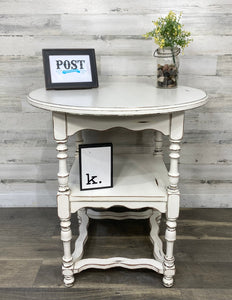 Tall White End Table/ Entryway Table