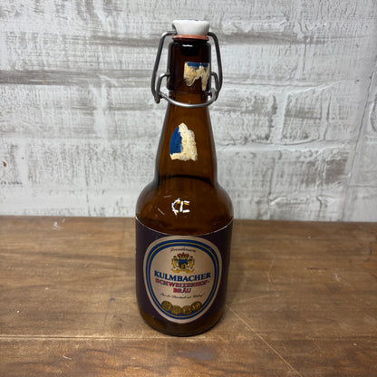 Vintage Kulmbacher Schweizerhof-Brau Amber Glass Bottle