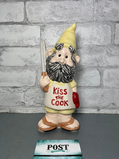 “Kiss The Cook” Ceramic Gnome