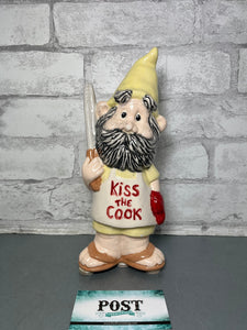 “Kiss The Cook” Ceramic Gnome