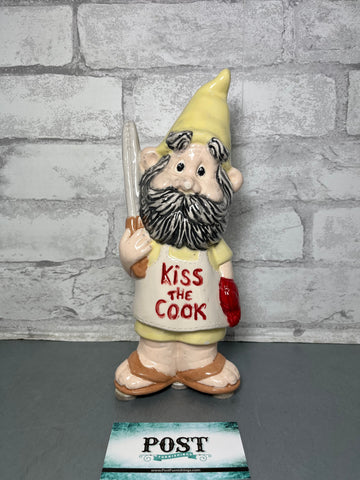 “Kiss The Cook” Ceramic Gnome