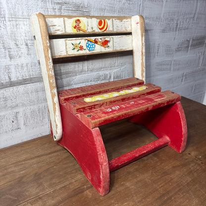 Vintage Wooden Folding Step Stool/ Chair