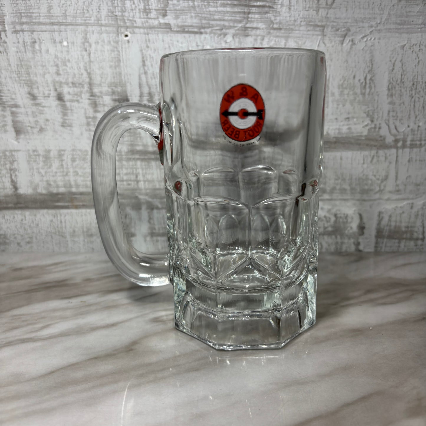 Vintage Large A & W Root Beer Glass Mug Red Arrow Bullseye Logo
