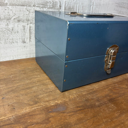 Vintage Blue Metal Film Reel Storage Case