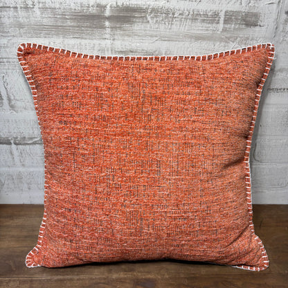 Orange Stitched Edge Throw Pillow