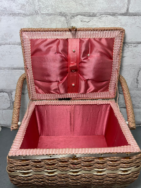 Vintage Wicker Sewing Basket