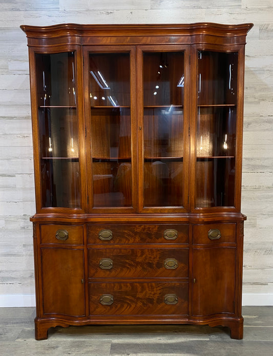 Morganton Mahogany Serpentine Breakfront Hutch 1940’s