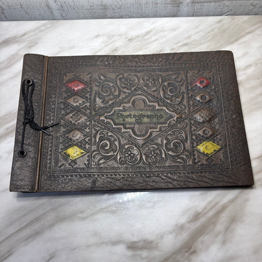 Mid Century Leather Photo Album