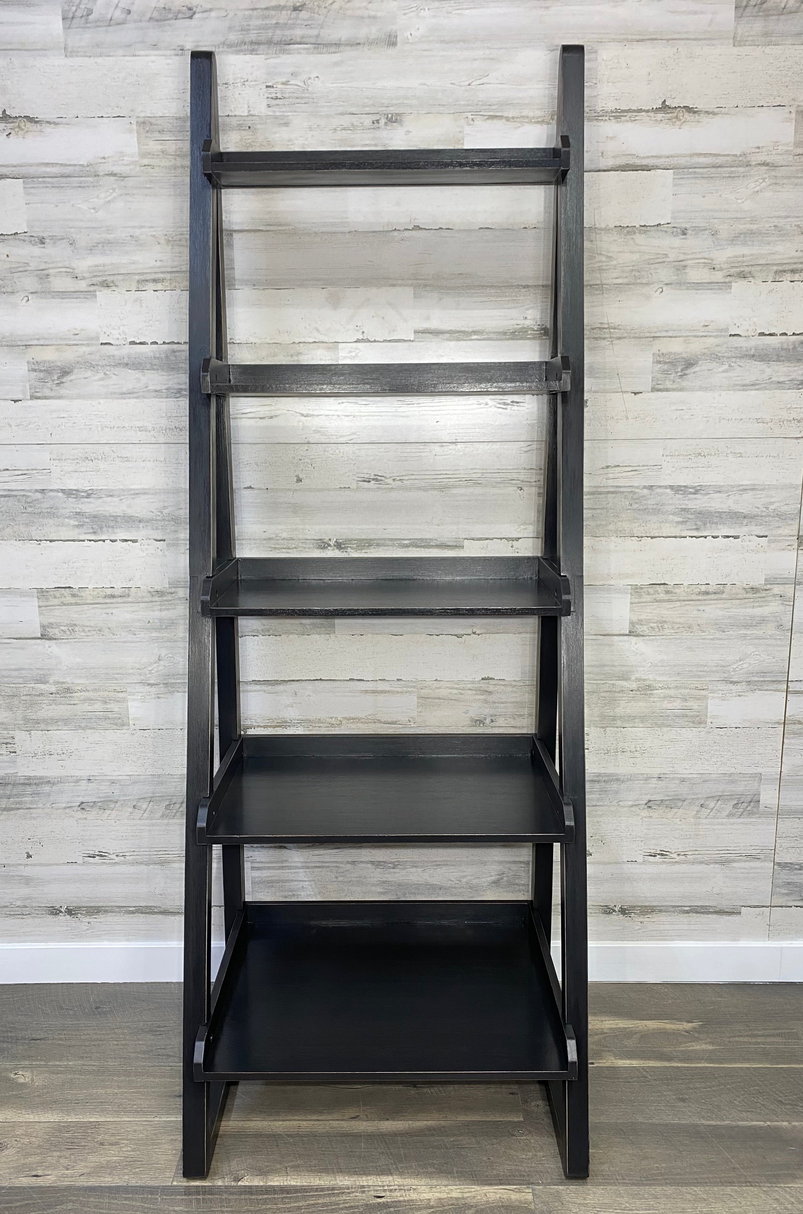 Black Refinished Ladder Bookshelf | Post Furnishings Canby OR