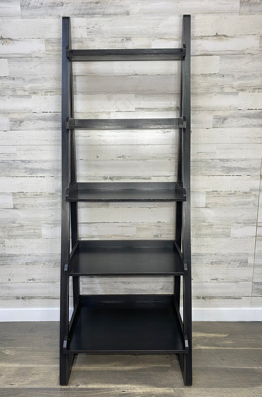 Black Refinished Ladder Bookshelf