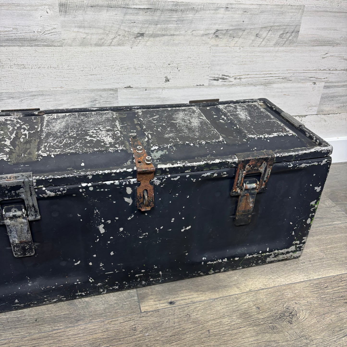 Vintage Metal Military Trunk Storage Trunk