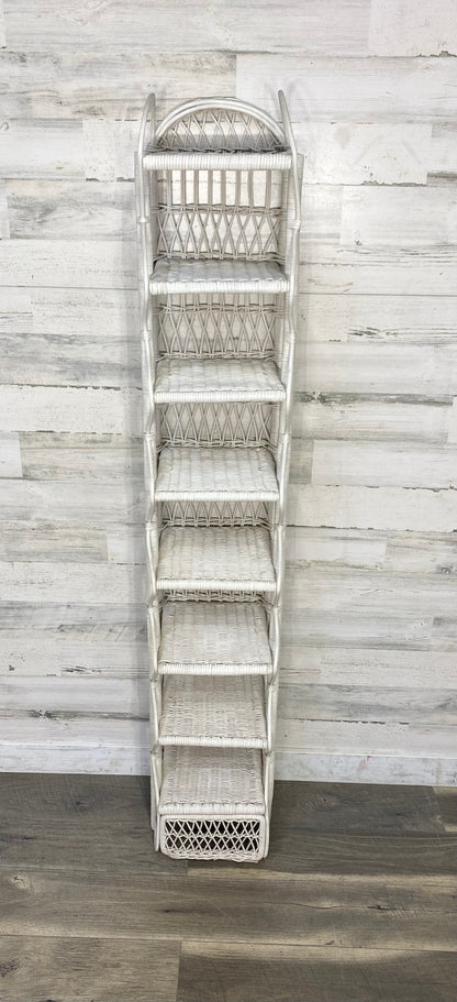 Vintage Wicker White Shelf