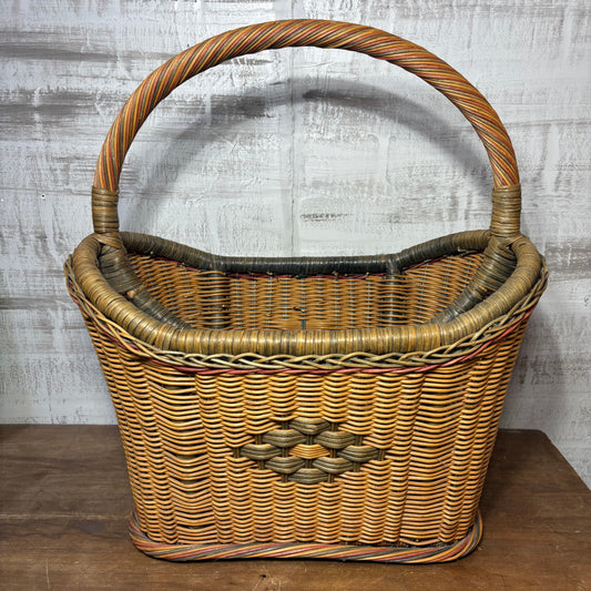 Vintage Wicker Magazine Rack W/ Handles
