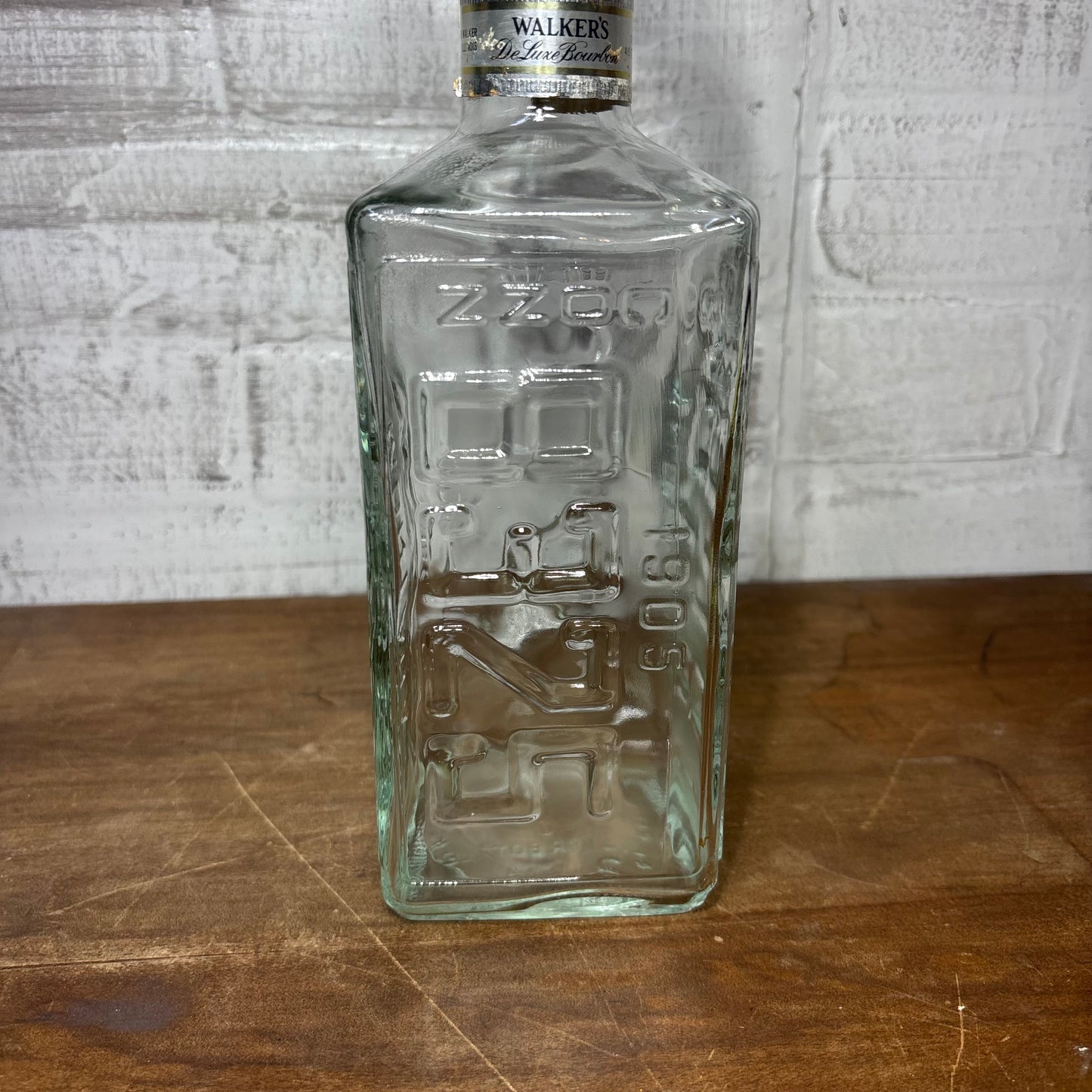 Vintage License Plate Whiskey Glass Decanter