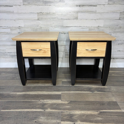 Set Of 2 Black End Tables / Nightstands