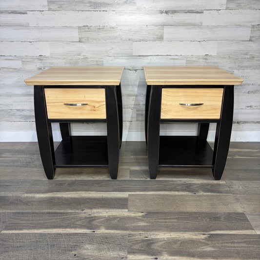 Set Of 2 Black End Tables / Nightstands