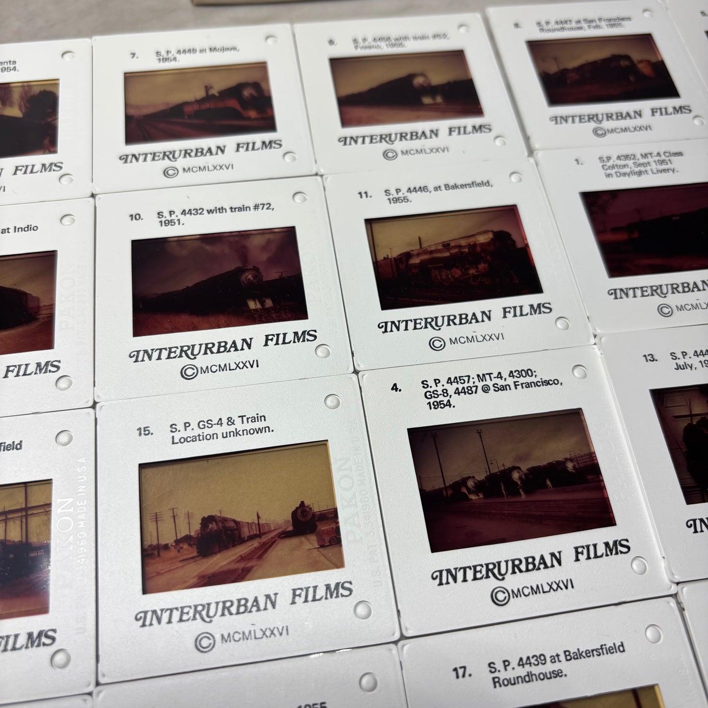 Vintage Boxed Set of 20 35mm “Southern Pacific” Interurban Film Slides