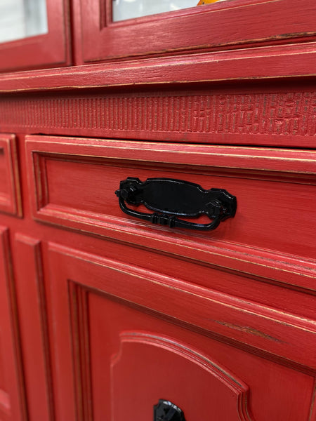 Farmhouse Red China Hutch