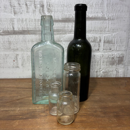 Antique Glass Bottle Set Of 5 #5