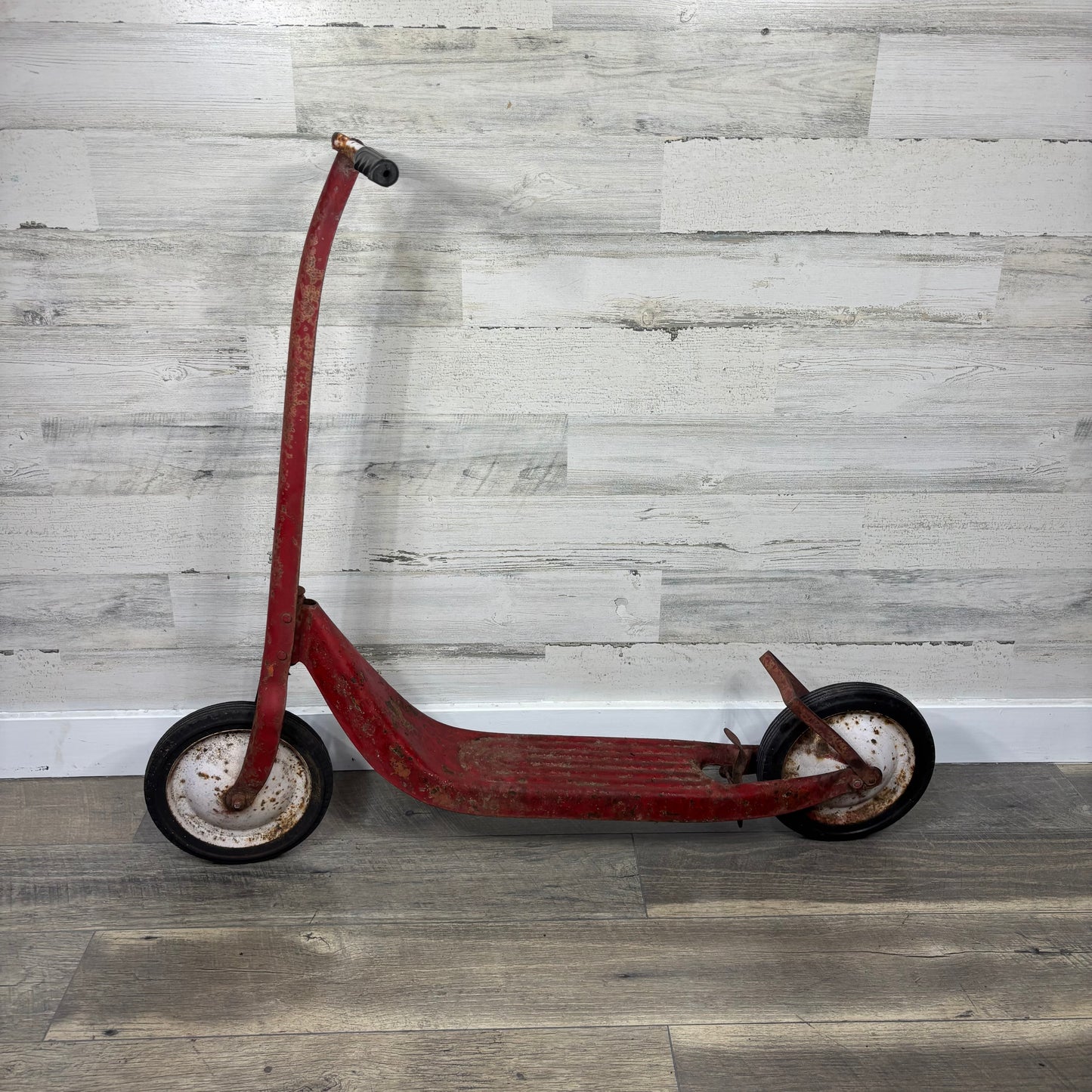 Vintage Red Metal Foot Push Scooter