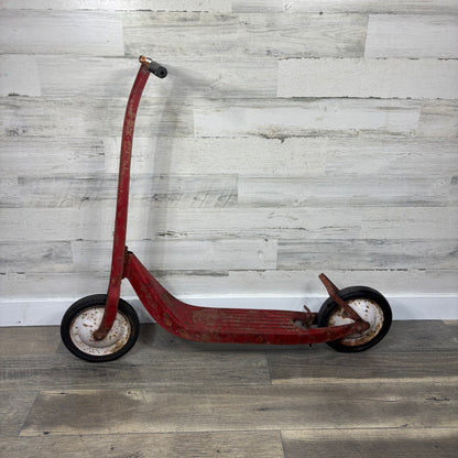 Vintage Red Metal Foot Push Scooter