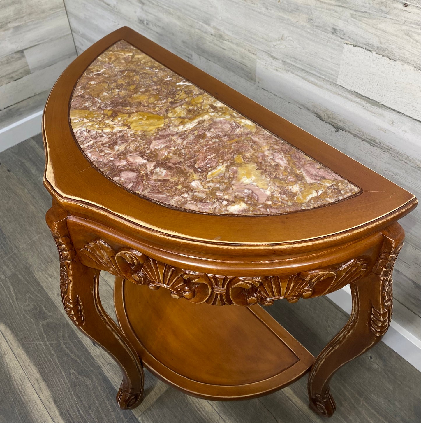 Marble Top Ornate Sofa Table