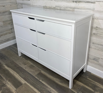 Modern White 6 Drawer Dresser
