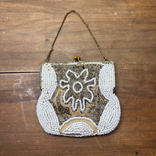 Vintage Beaded Kisslock Wedding/ Evening Hand Bag Purse