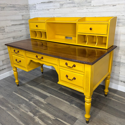 Yellow 2pc Wood Desk