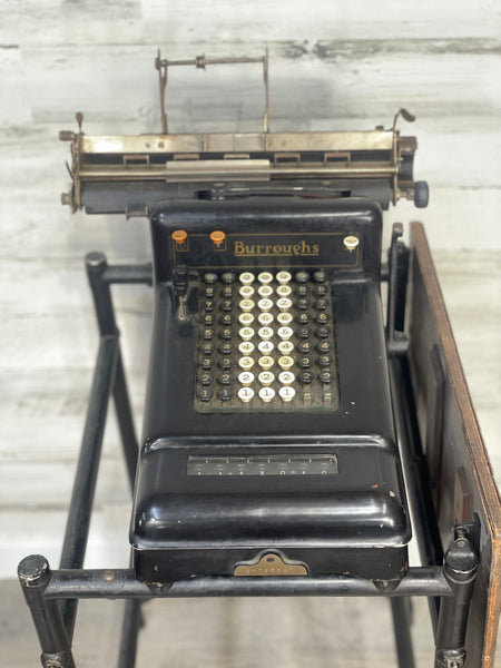 Antique Adding Machine and Stand