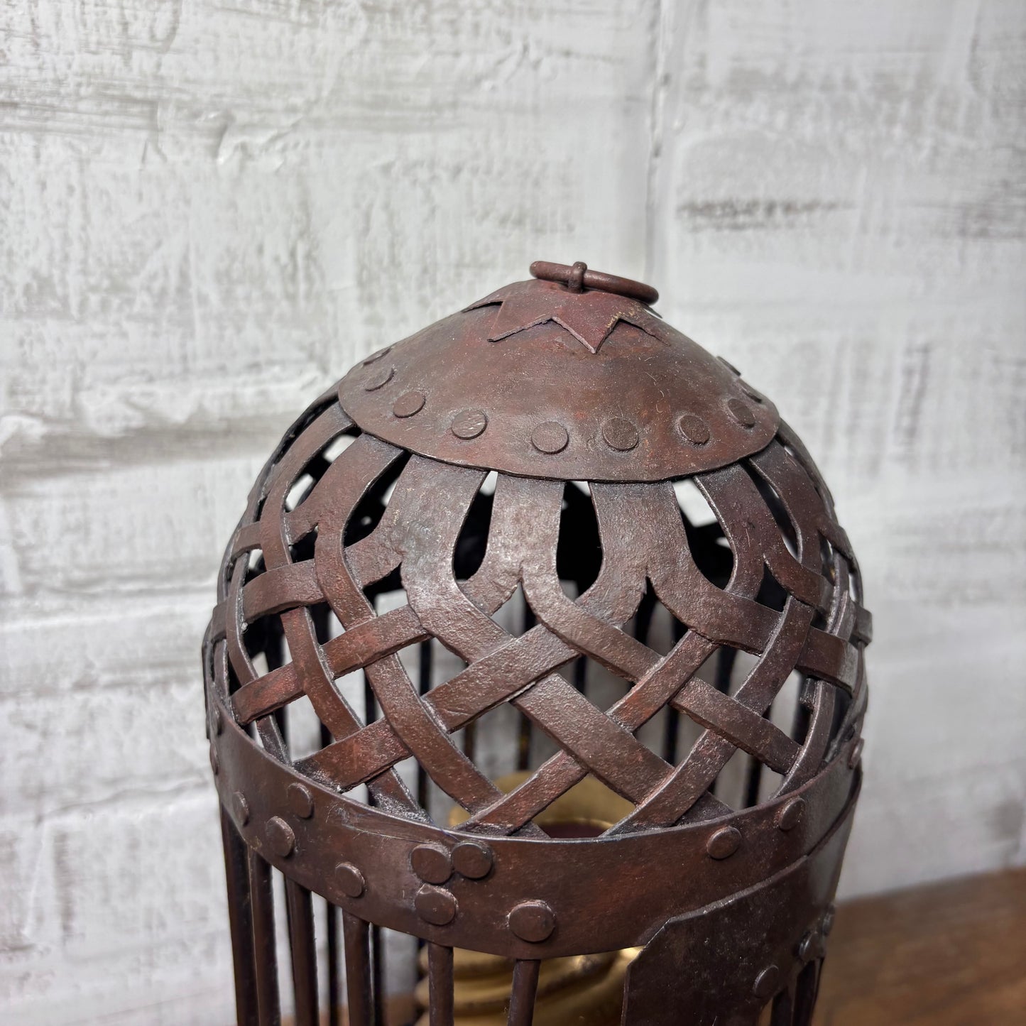 Vintage Metal Bird Cage Candle Holder