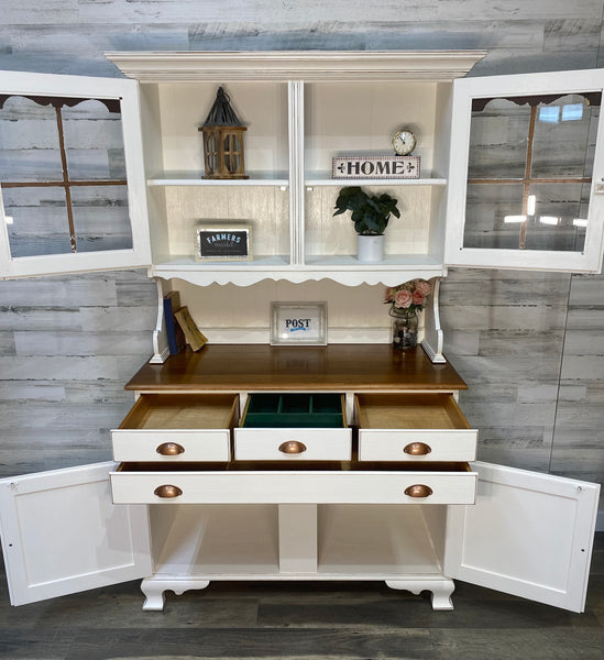 White Farmhouse China Hutch