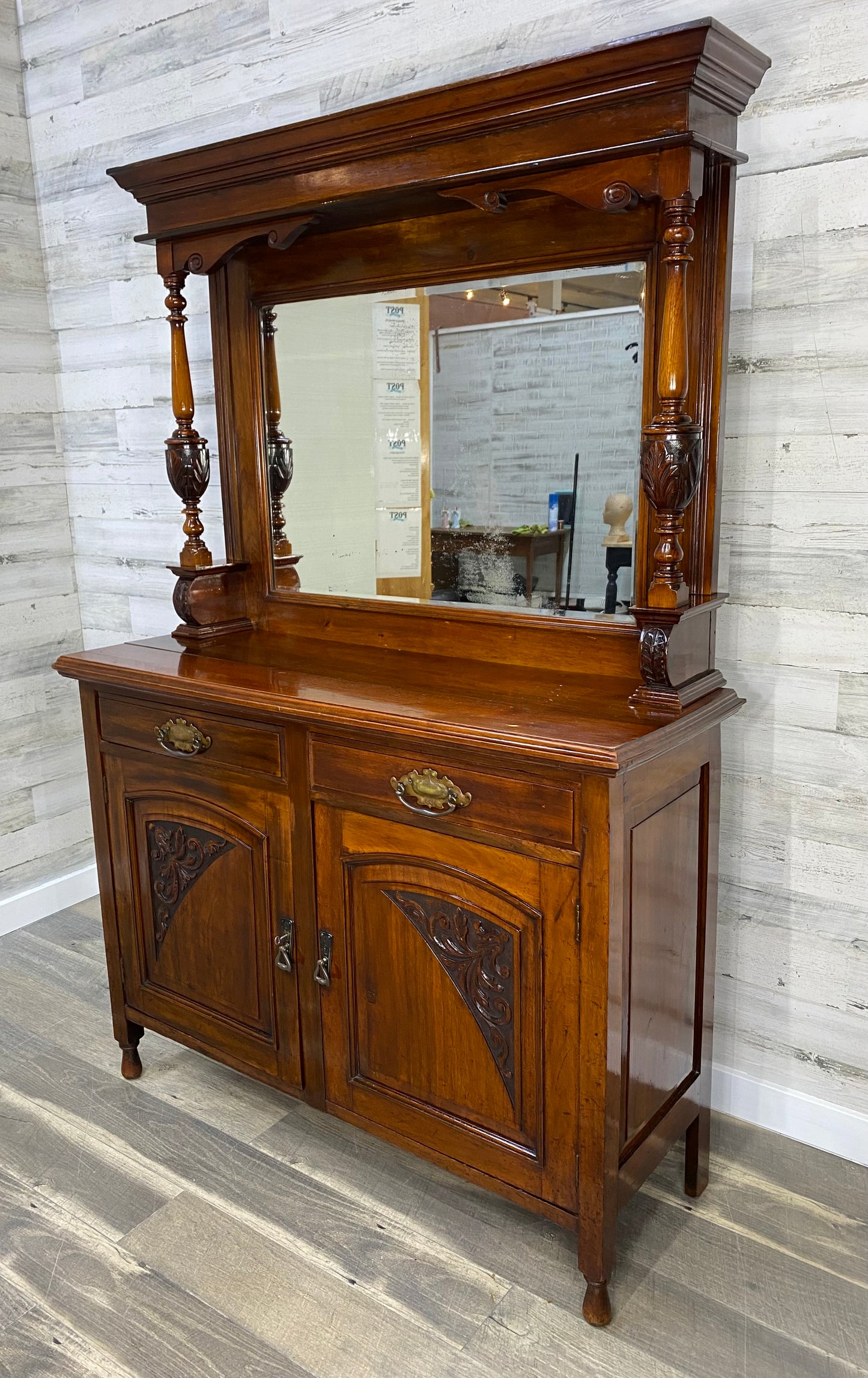 Late Victorian Antique Hutch Buffet