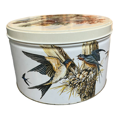 Vintage Decorative Feathered Friends Storage Tin