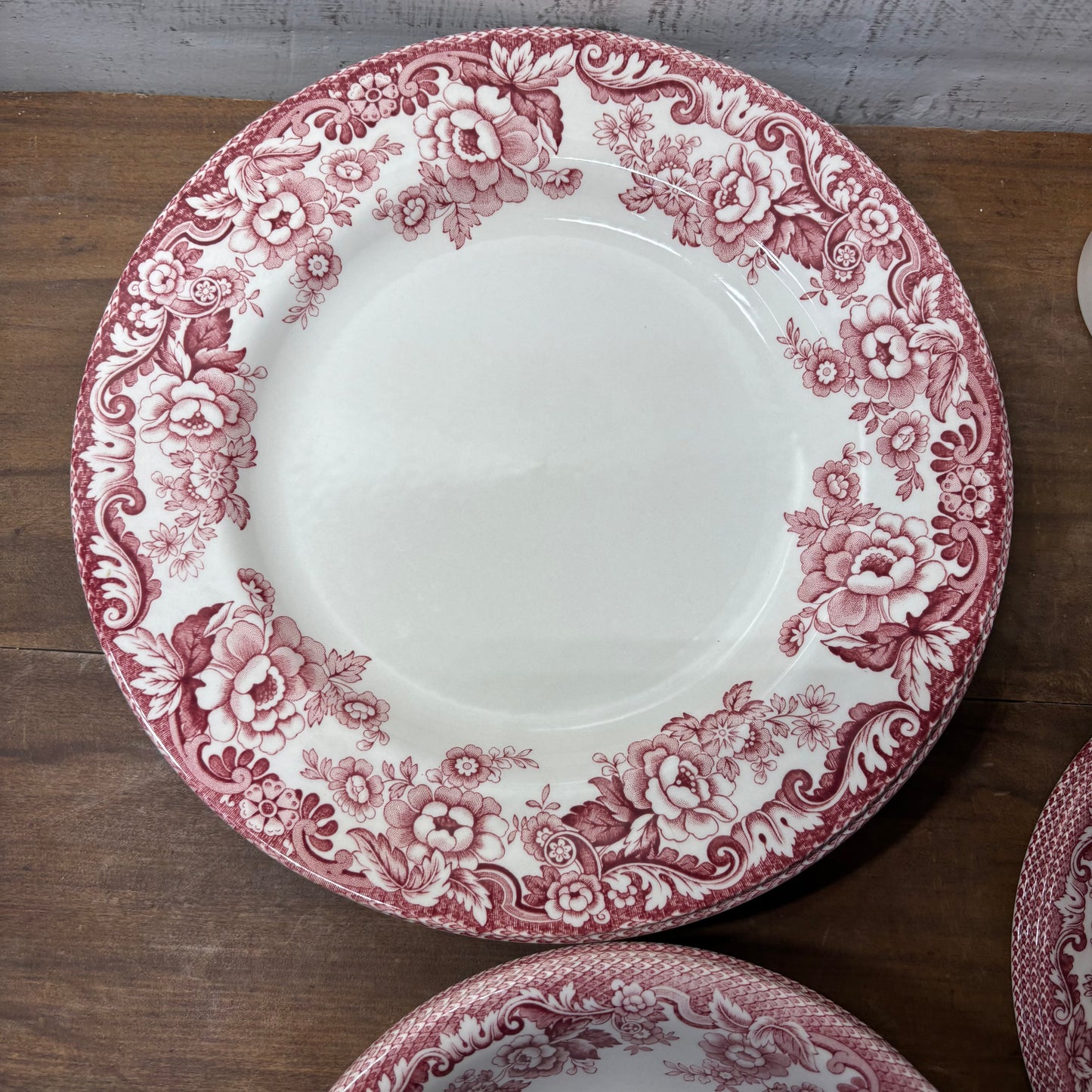 Spode Delamere Cranberry Dish Set Of 16