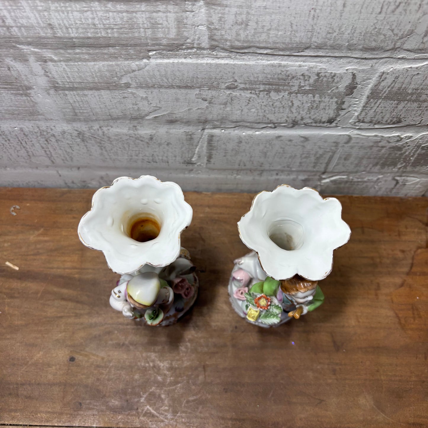 Vintage Ucagco China PorcelainBoy & Girl Flower Vase