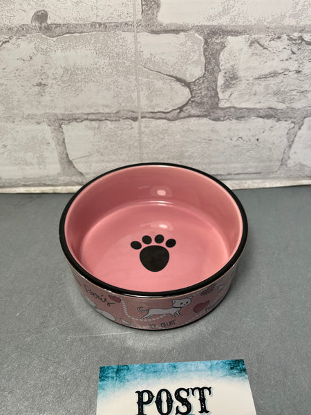 Whisker Kitty Paris Pink Cat Dish